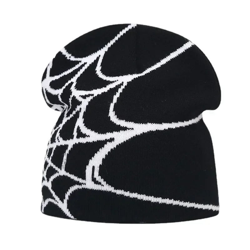 Gorro de calle Spider en blanco y negro