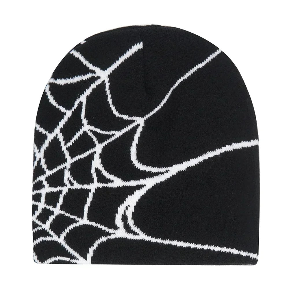 Gorro de calle Spider en blanco y negro