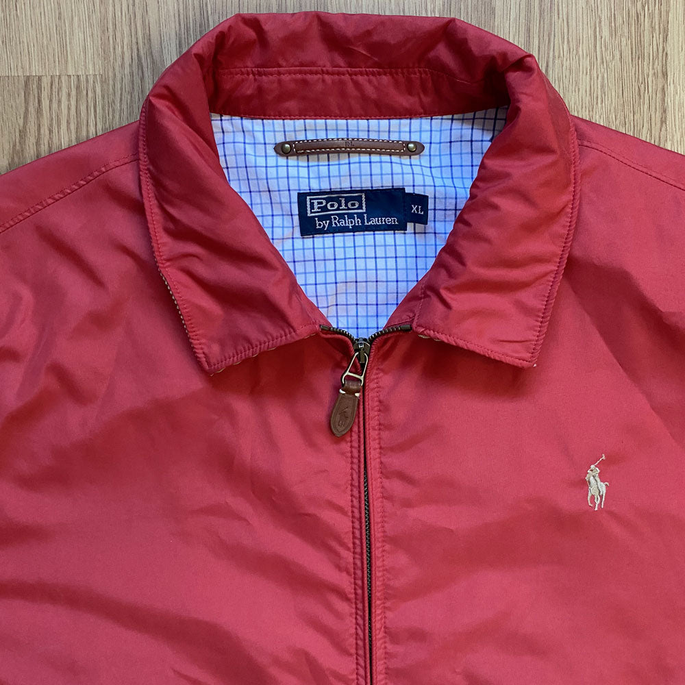 Veste Harrington Ralph Lauren vintage rouge - Taille XL