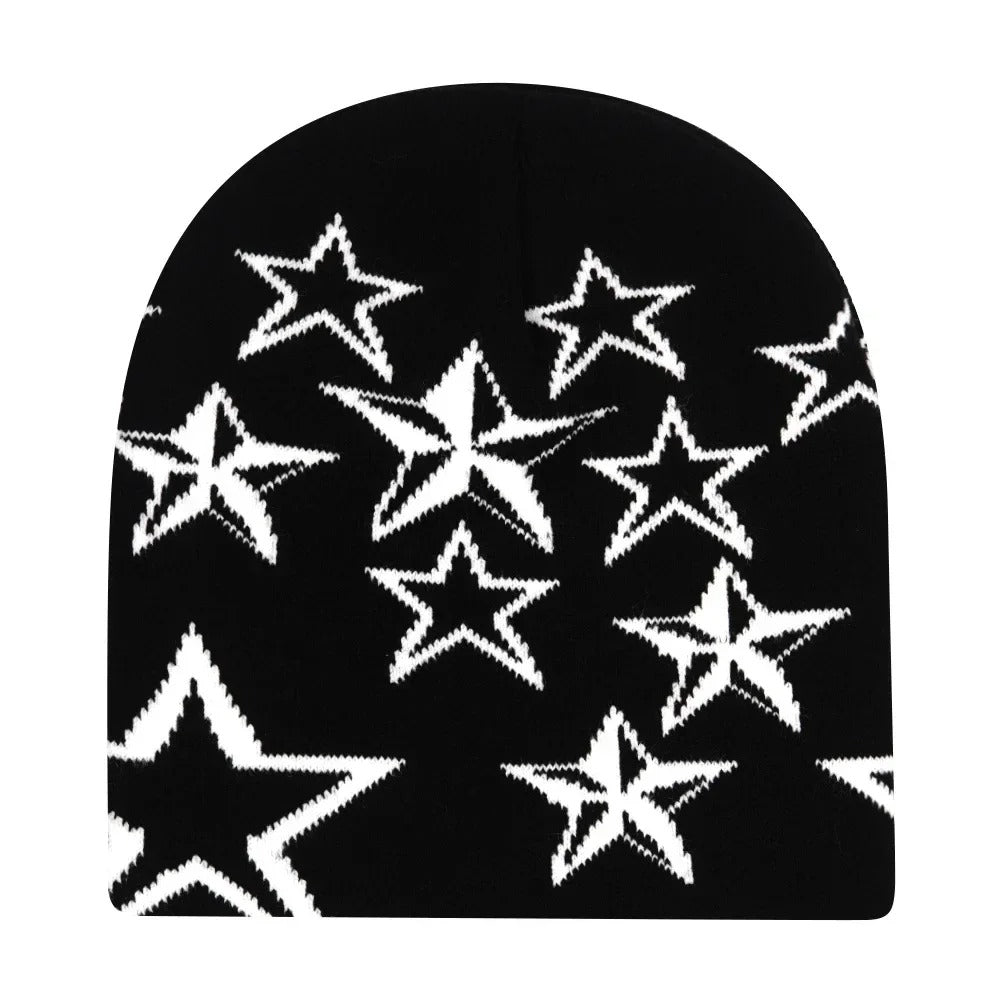 Bonnet avec étoiles noir et blanc