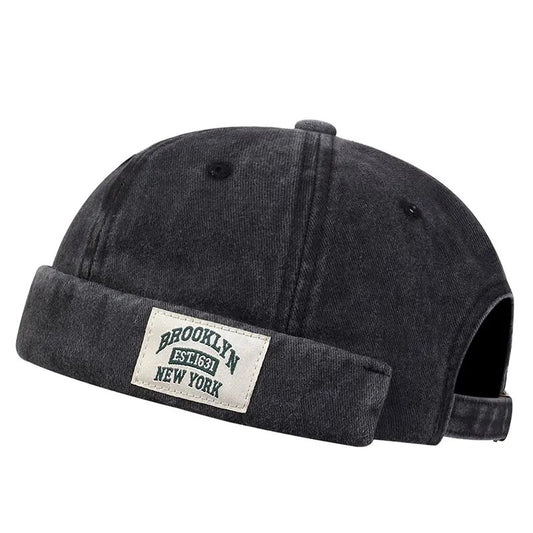 Casquette docker New York gris délavé