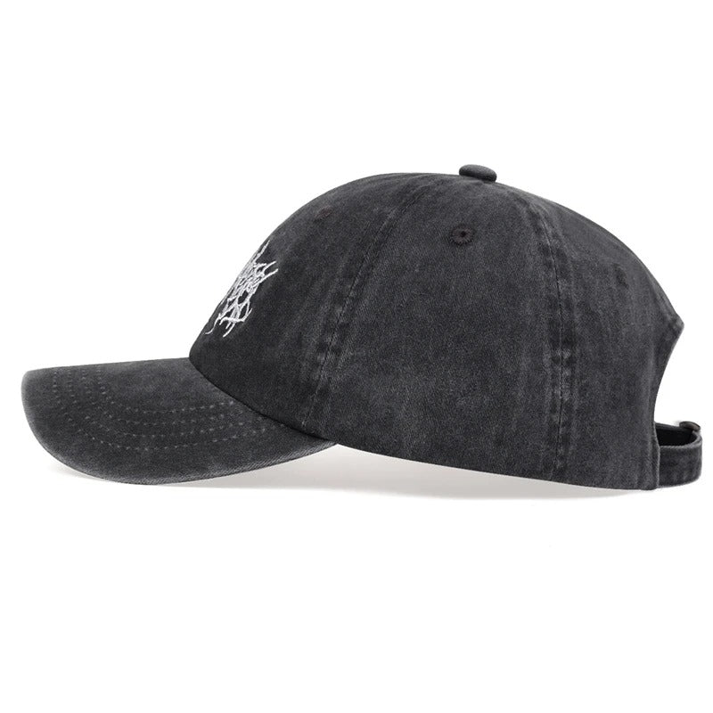 Casquette jean gris avec logo script blanc