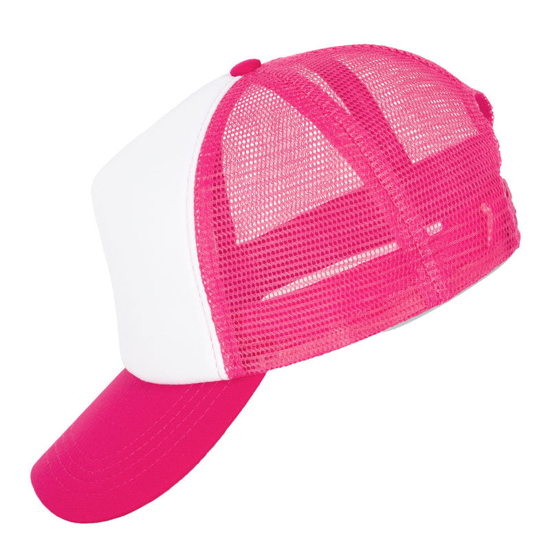 casquette trucker rose fluo