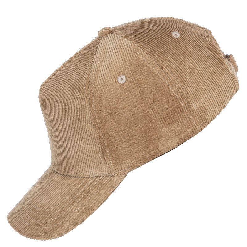 Casquette en velours beige
