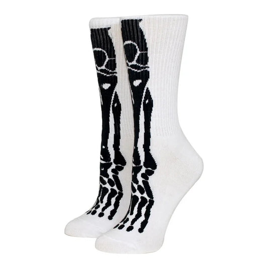 chaussettes halloween bones blanche