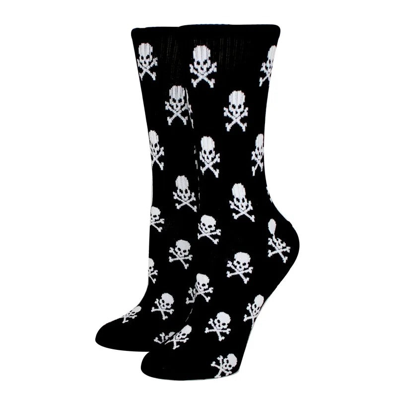 Chaussettes Hip-Hop skull style halloween noire