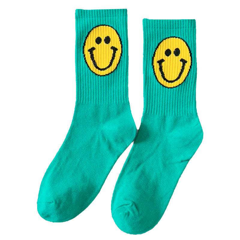 Chaussette avec logo smiley verte 