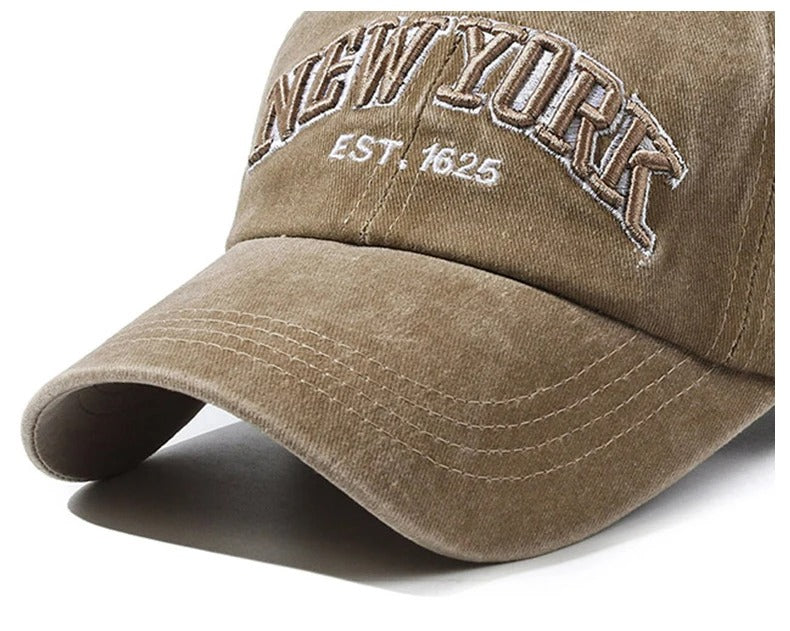 Casquette New York délavée beige