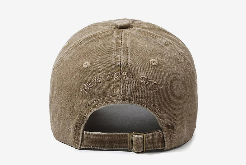 Casquette New York beige délavée