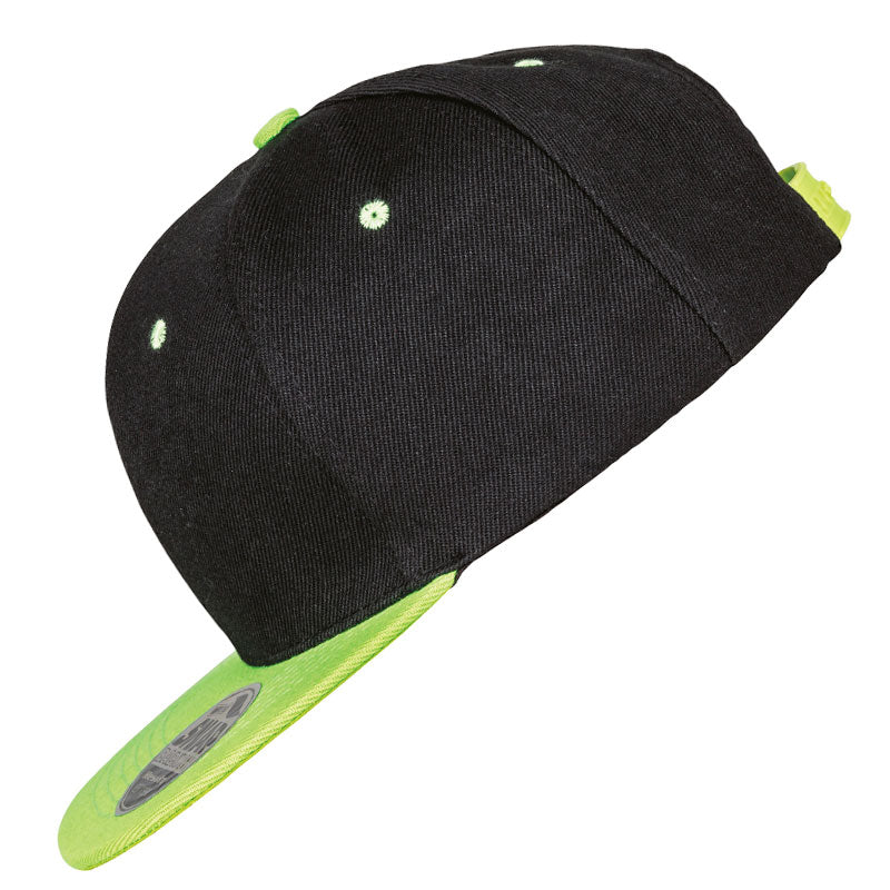 snapback noir vert fluo