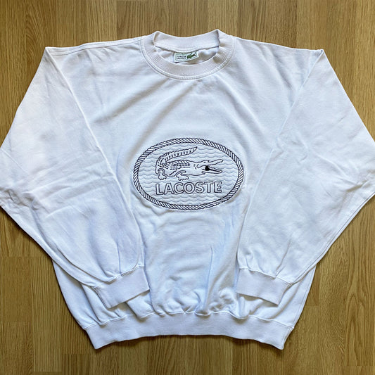 Sweat-Shirt Lacoste vintage blanc made in France - L