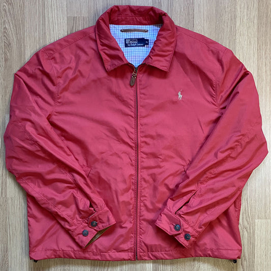 Veste Harrington Ralph Lauren vintage rouge - Taille XL