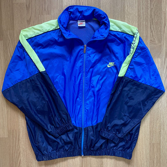 Veste Nike vintage bleu noire 90s - Taille XL