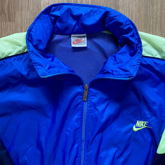 Veste Nike vintage bleu noire 90s - Taille XL